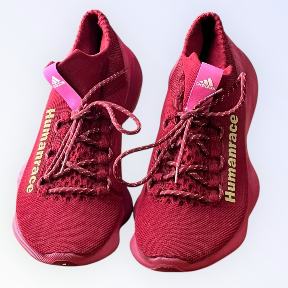 Adidas Pharrell Williams Humanrace Burgundy Knit Sneakers Men's Size 12 GW4879 - Picture 13 of 16